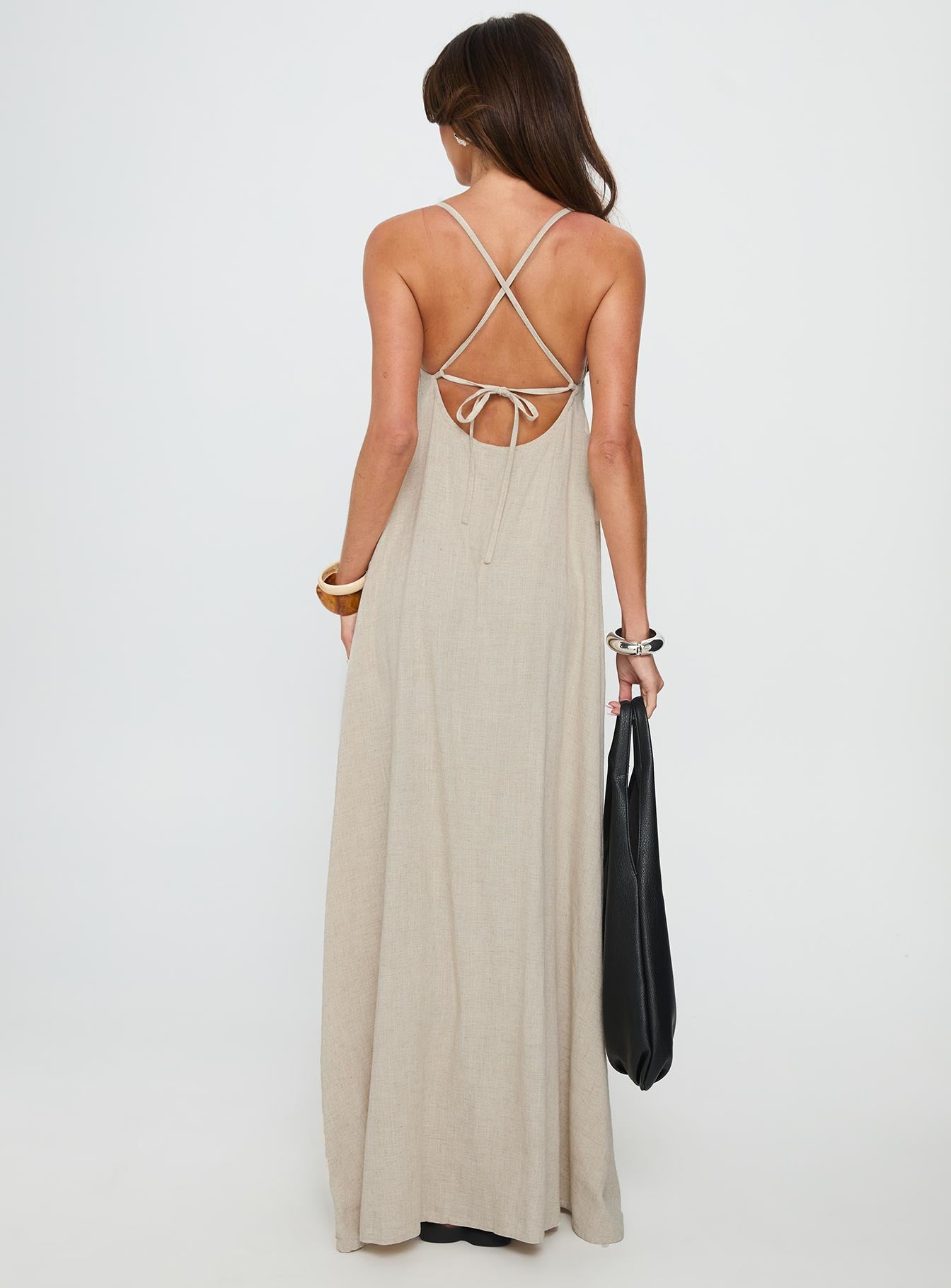 Solie Tie Back Maxi Dress Natural - Image 5