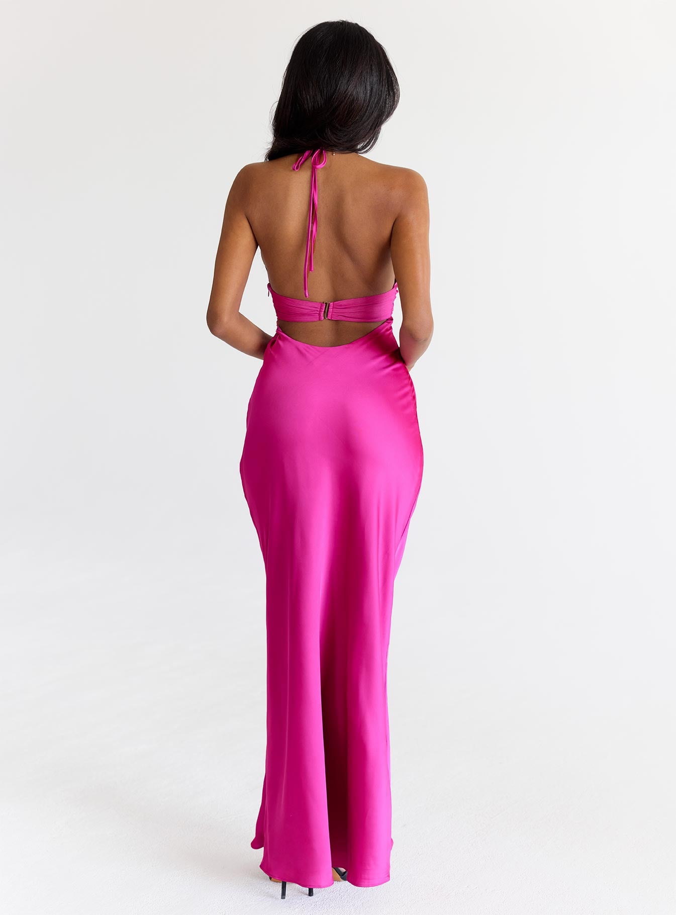 Odyssa Halter Maxi Dress Magenta - Image 4