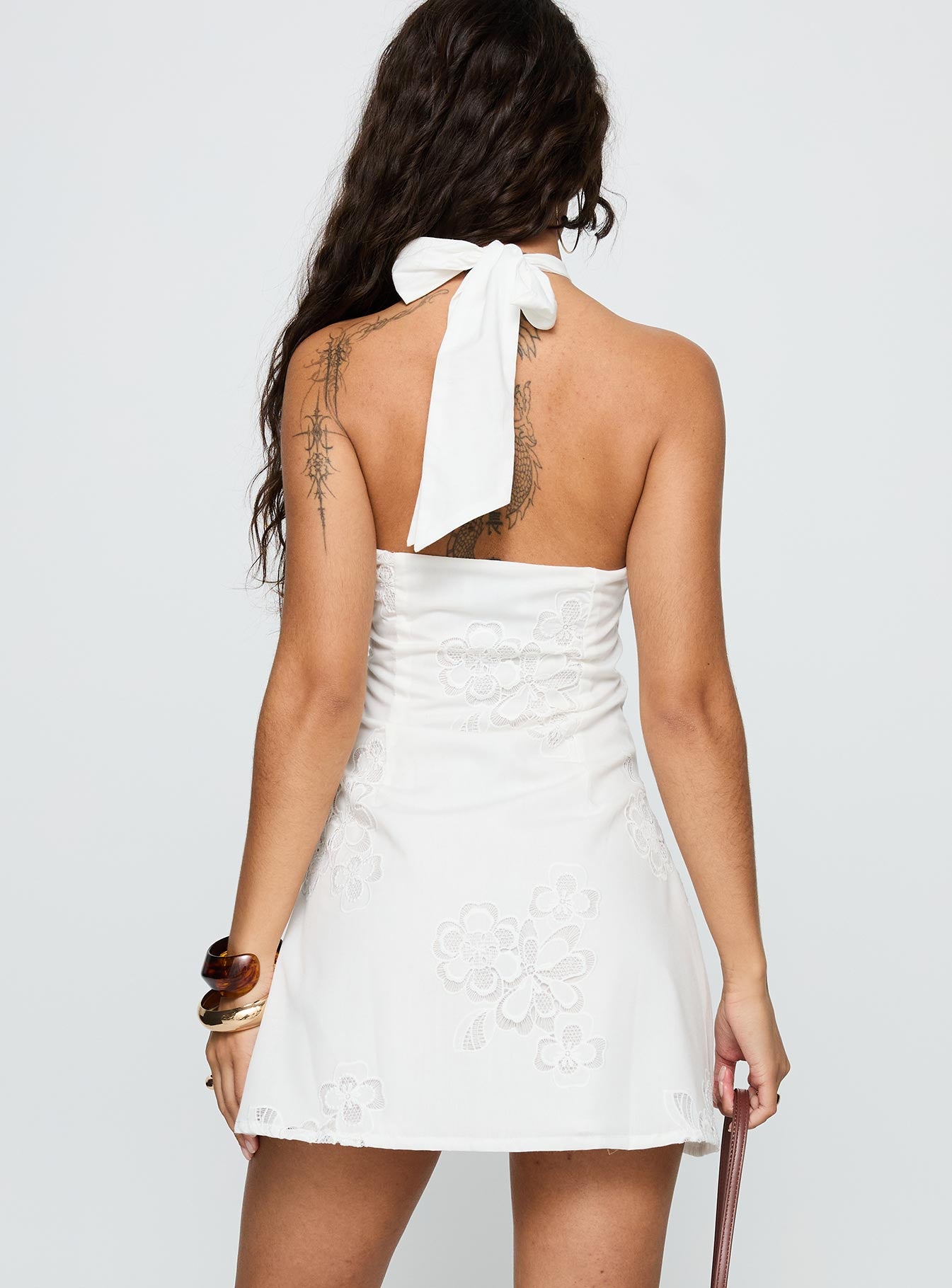 Since Way Back Halter Mini Dress White - Image 5