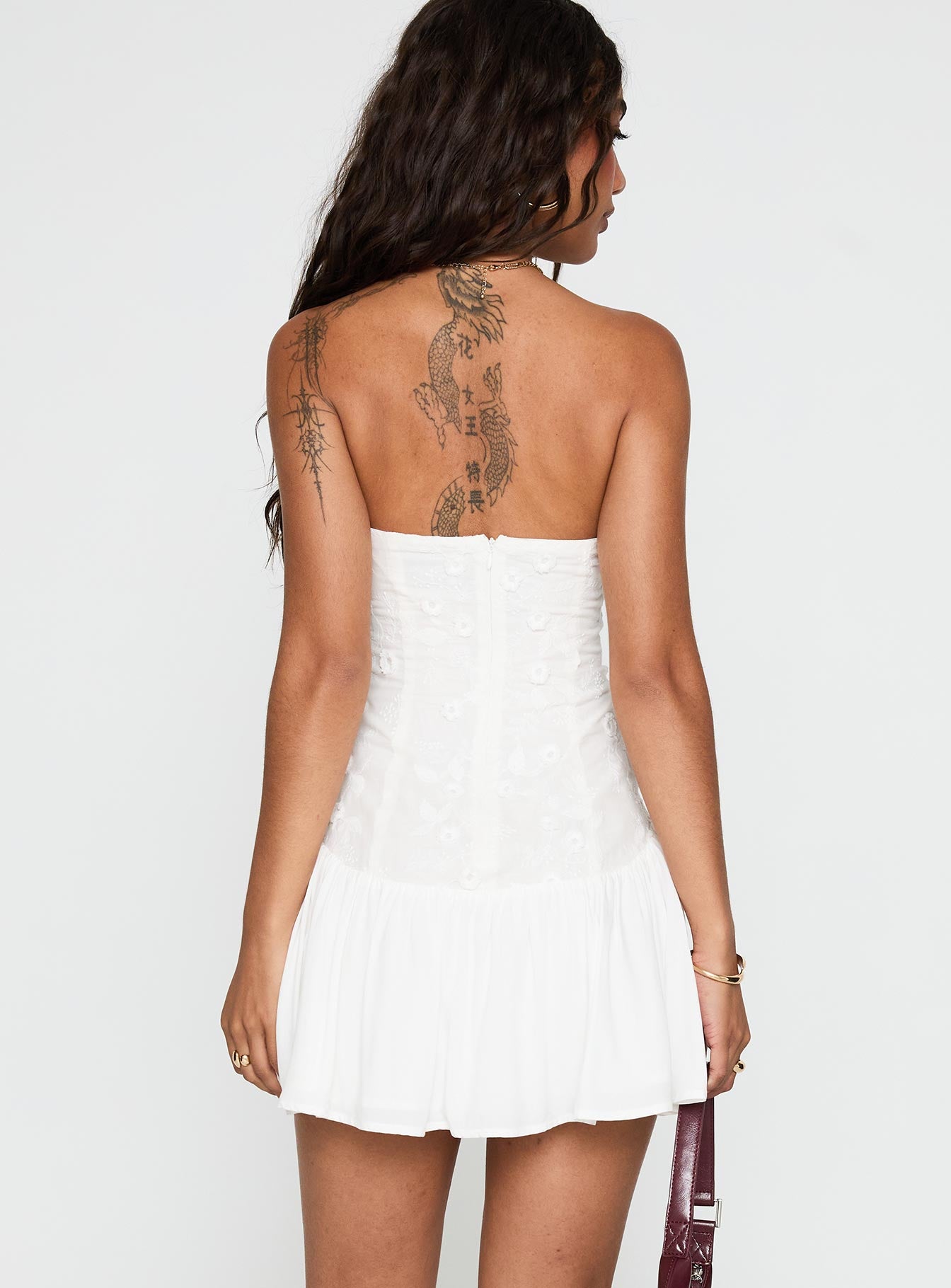 Envie Strapless Mini Dress White - Image 5