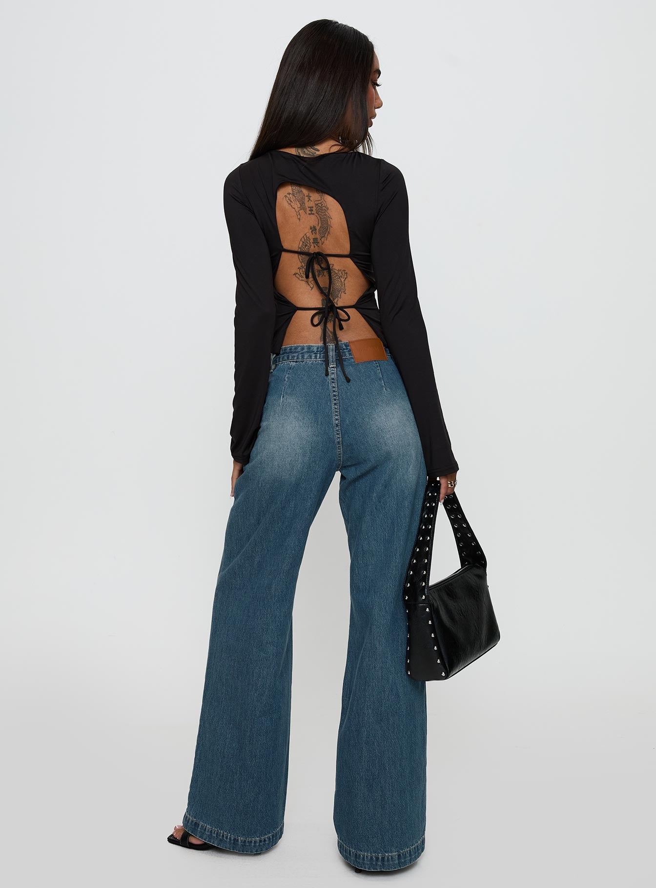 Laguardia Mid Rise Wide Leg Jeans Dark Blue Wash - Image 5