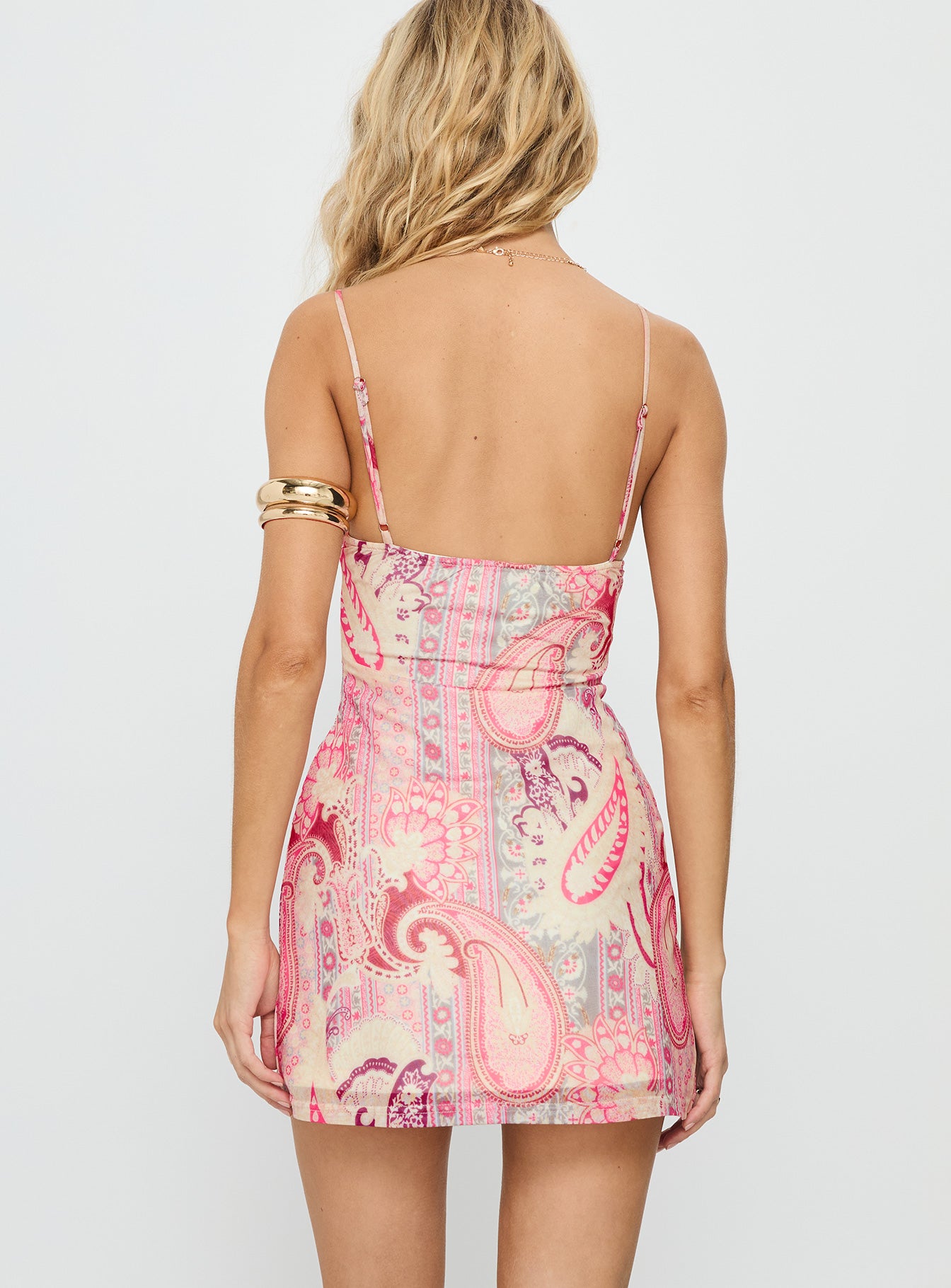 Taisie V-neck Mini Dress Paisley Multi - Image 5