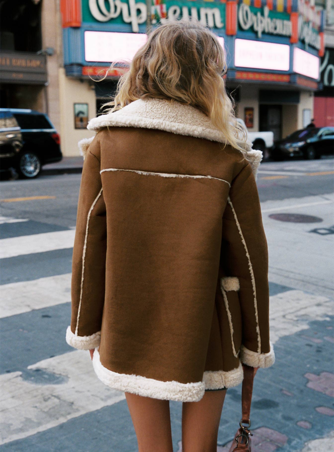 Marysville Faux Fur Oversized Jacket Tan - Image 4