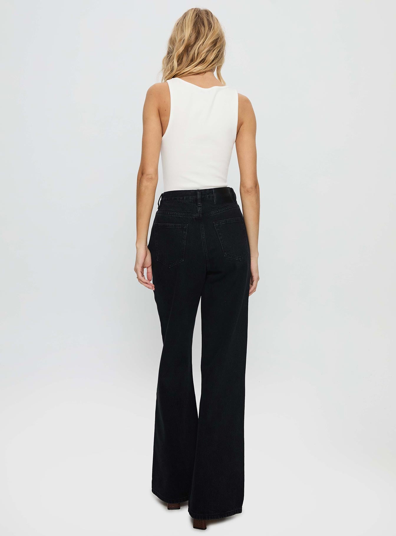 Maple Mid Rise Flare Washed Black - Image 5