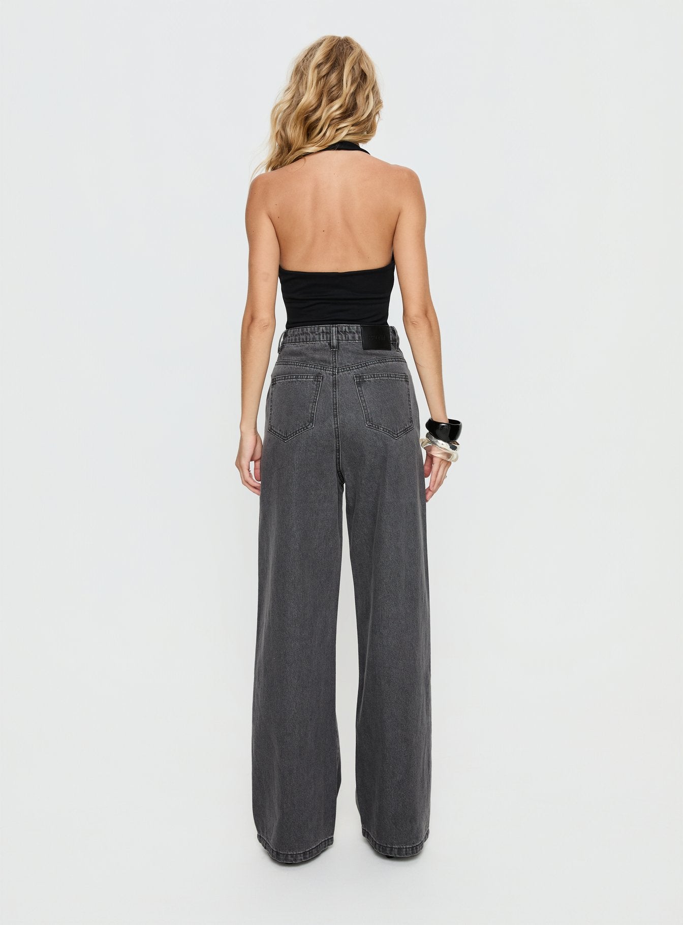 Nicolo High Rise Straight Leg Jeans Washed Grey - Image 4