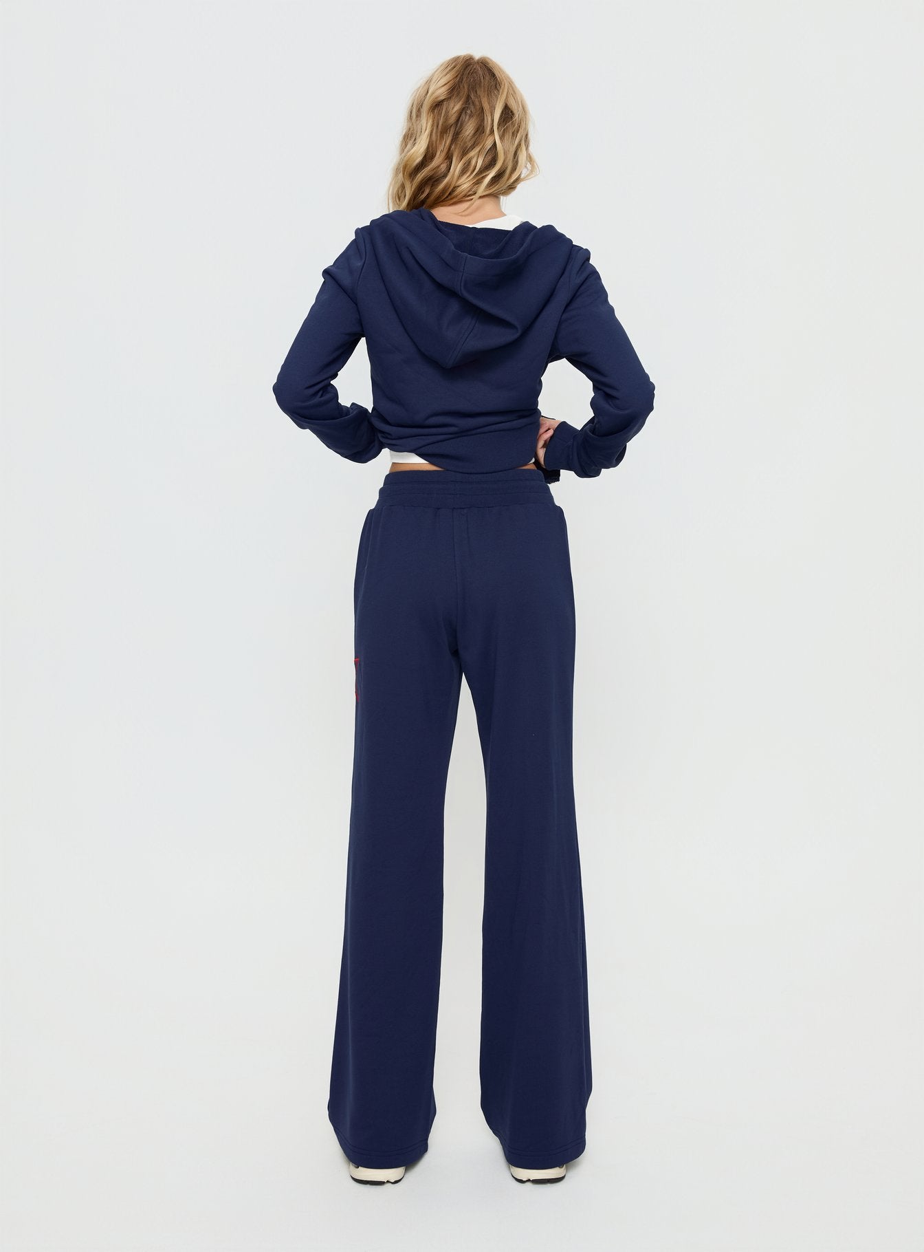 Kari Distressed Patch Track Pant Navy Multi - Image 5