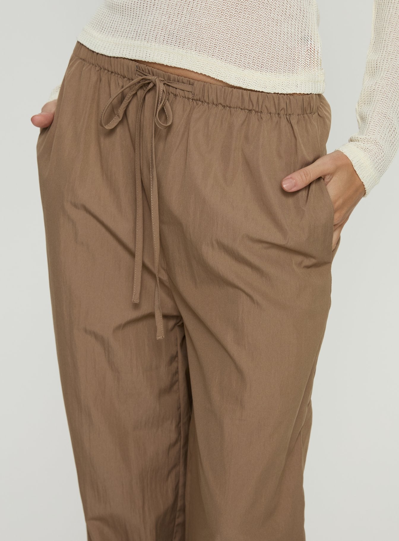 Romonda Drawstring Straight Leg Pants Khaki - Image 5