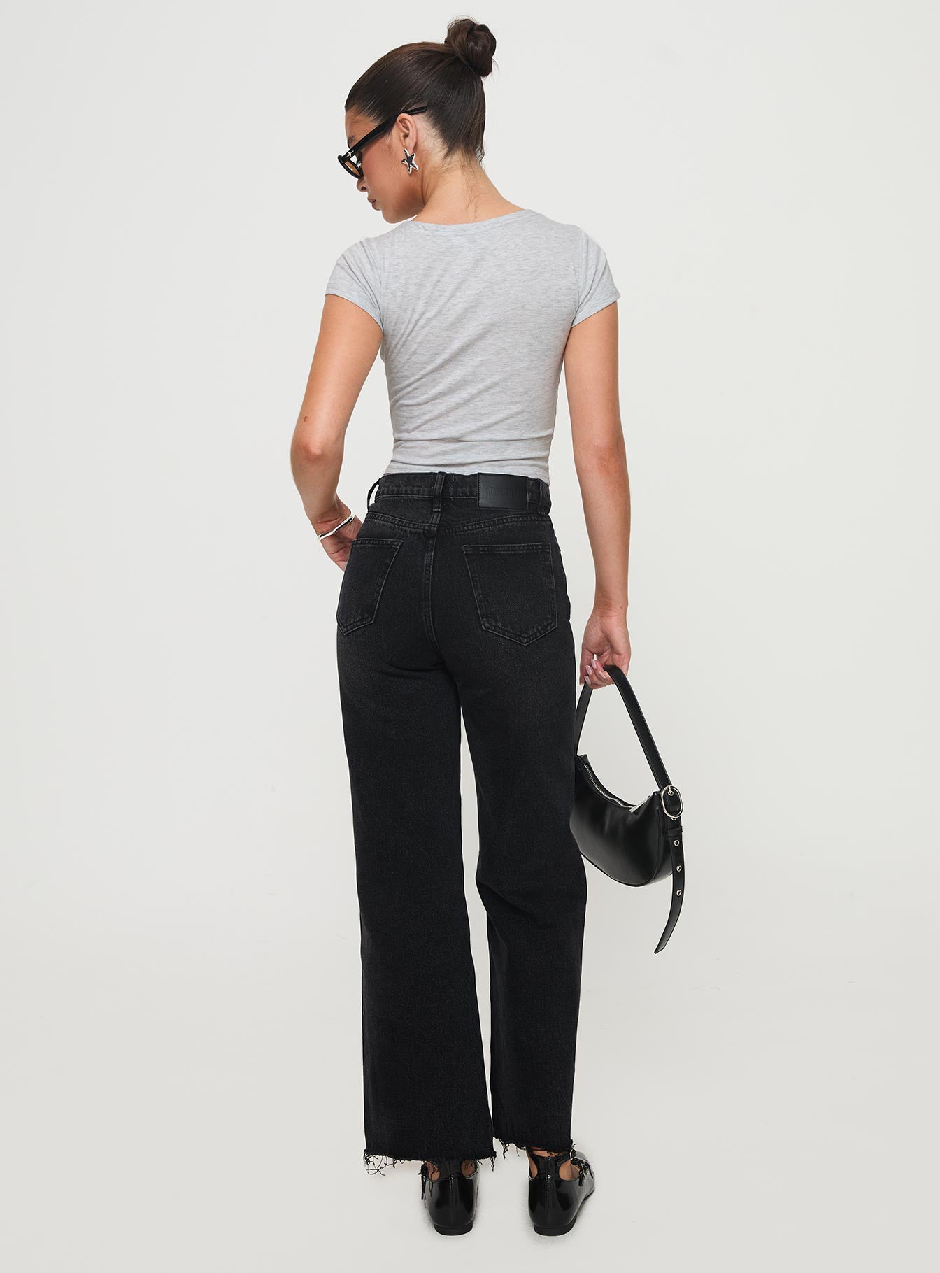 Fawcett High Rise Straight Leg Jeans Washed Black - Image 5