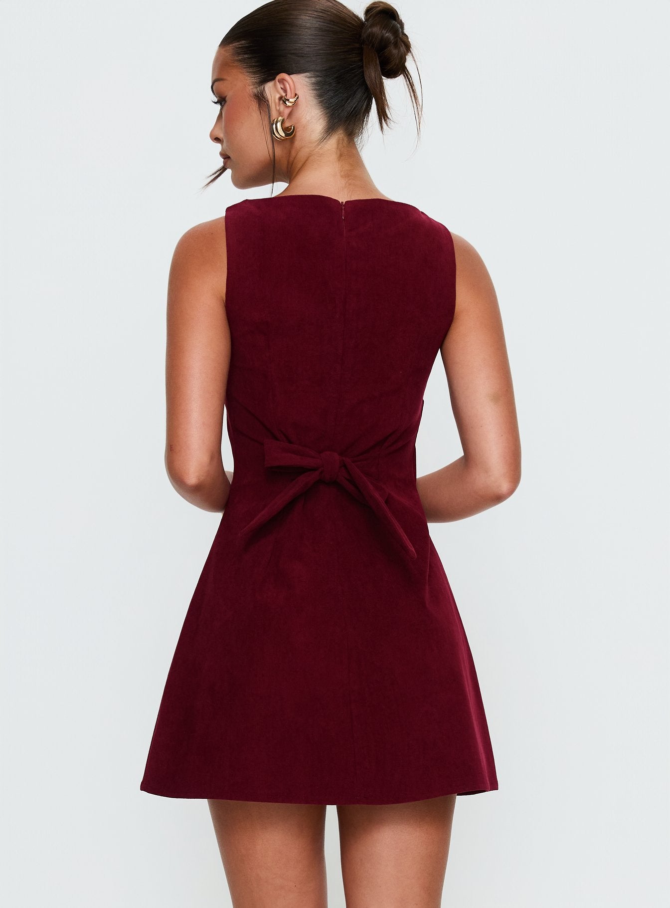 Alfalfa Corduroy Mini Dress Cherry - Image 5