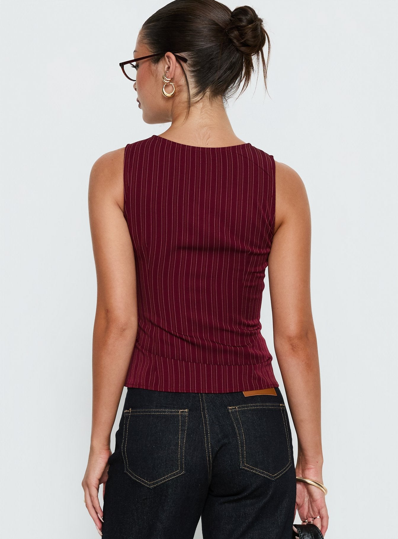 Running Wild Top Burgundy Stripe - Image 5