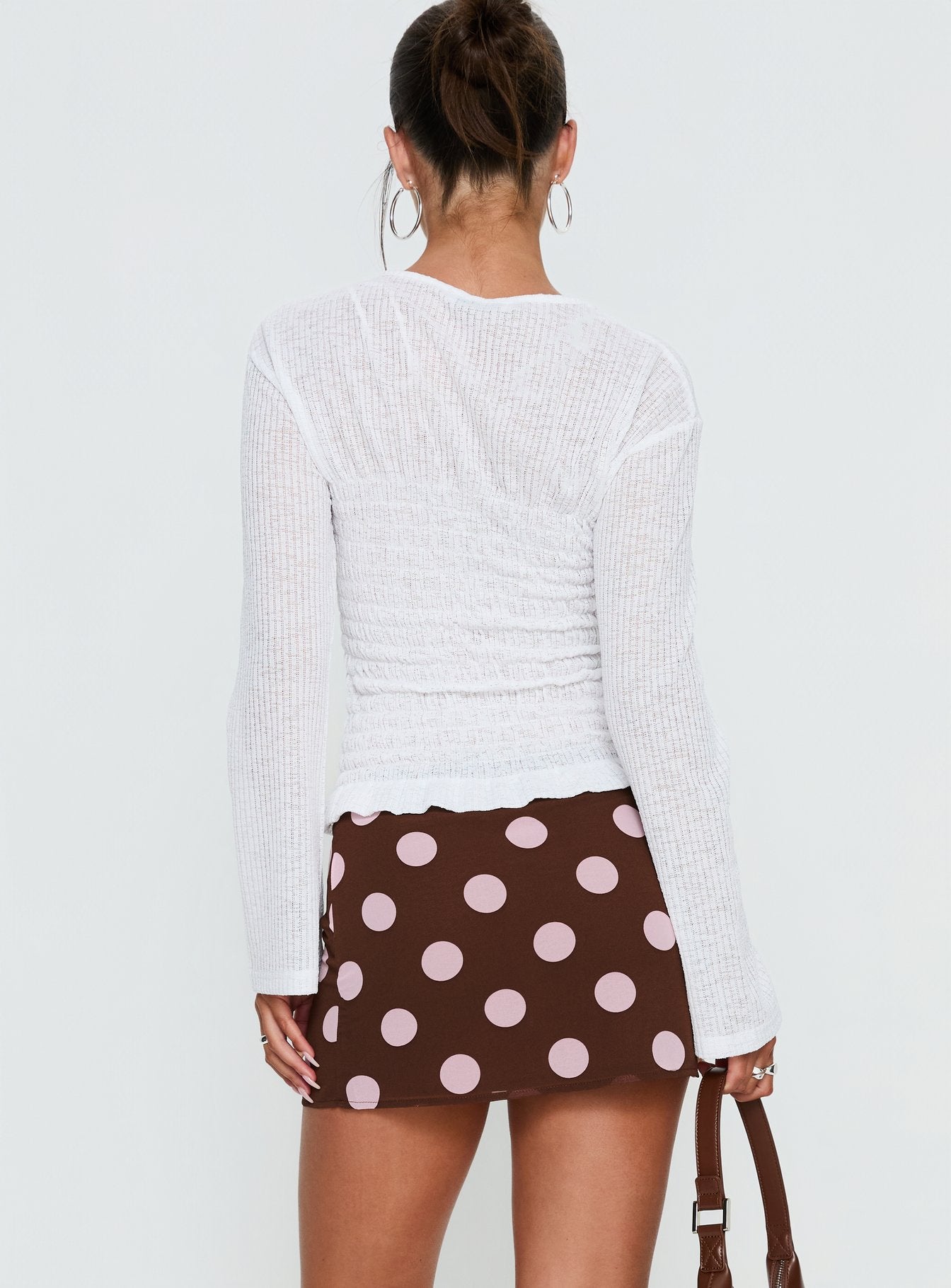 Adelaida Mini Skirt Brown / Pink Polka - Image 5