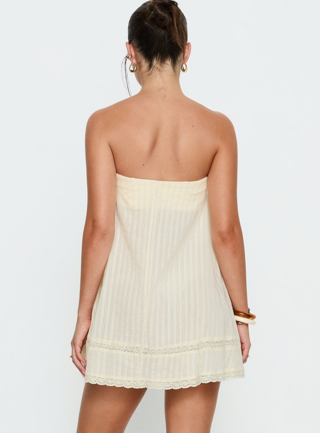 Gypsea Strapless Swing Mini Dress Butter Yellow - Image 5