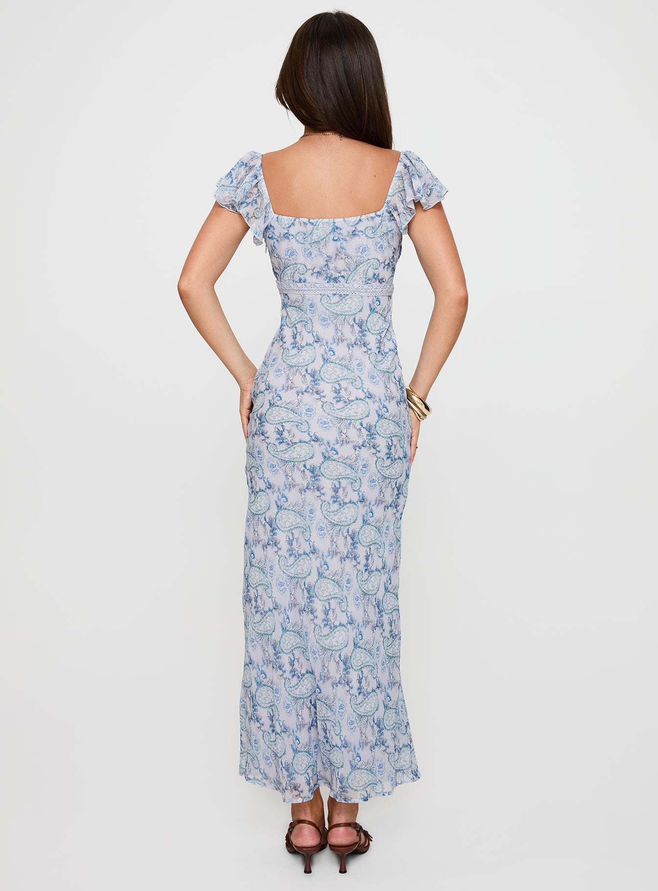 Dahleia Maxi Dress Blue Paisley - Image 4