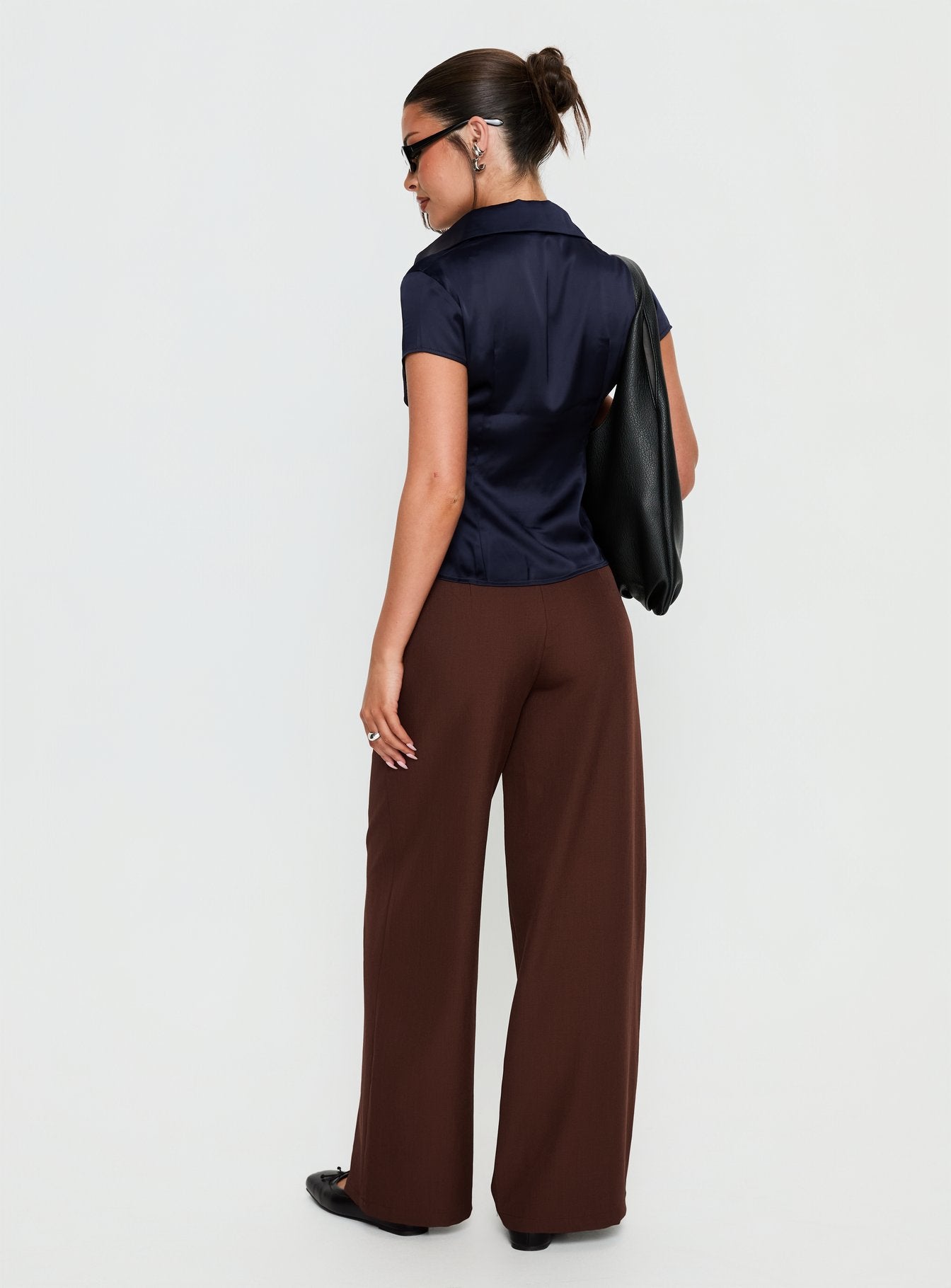 Alys Cut Out Straight Leg Pant Brown - Image 4