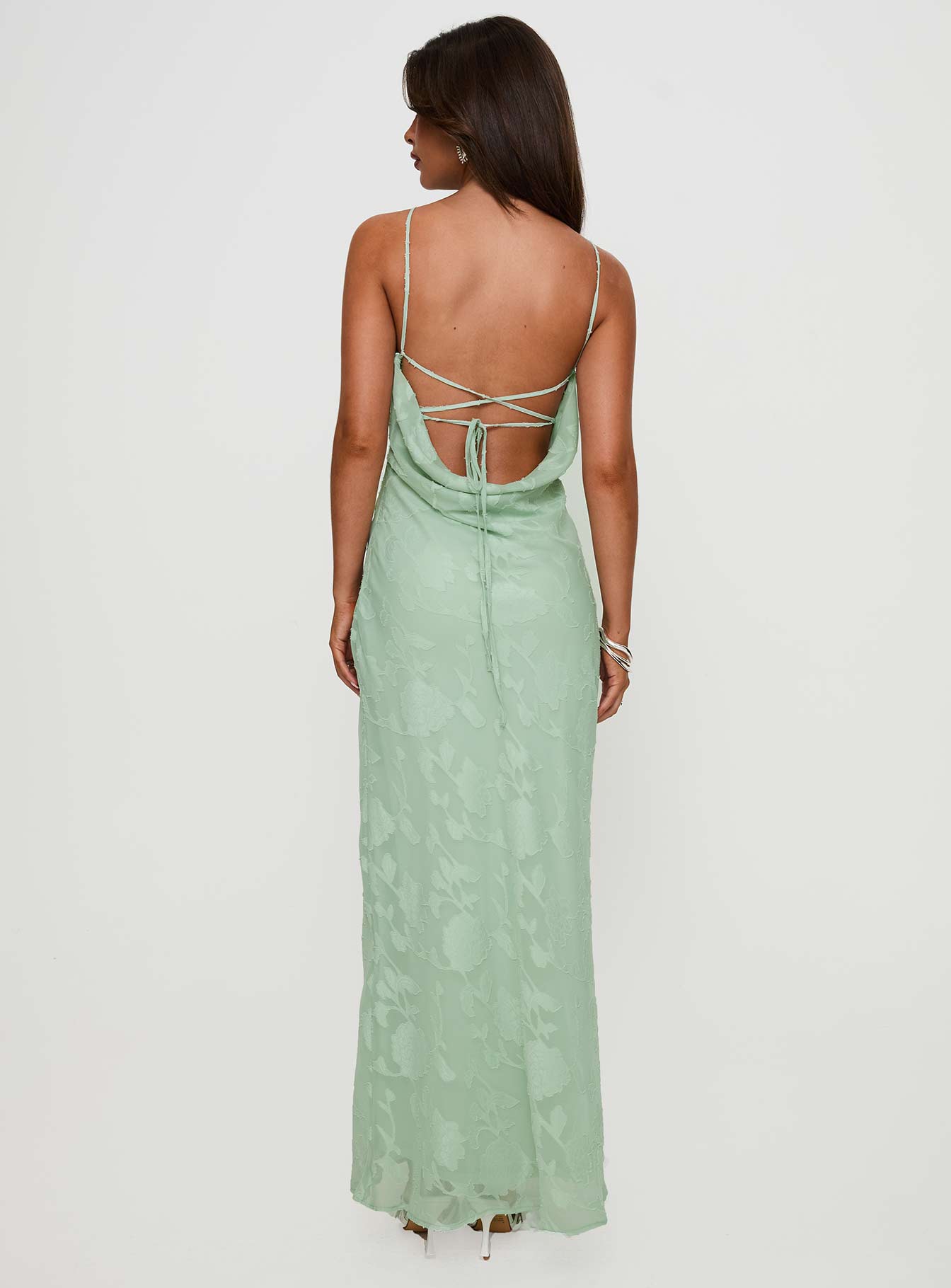 Zoelle Halter Maxi Dress Sage - Image 5