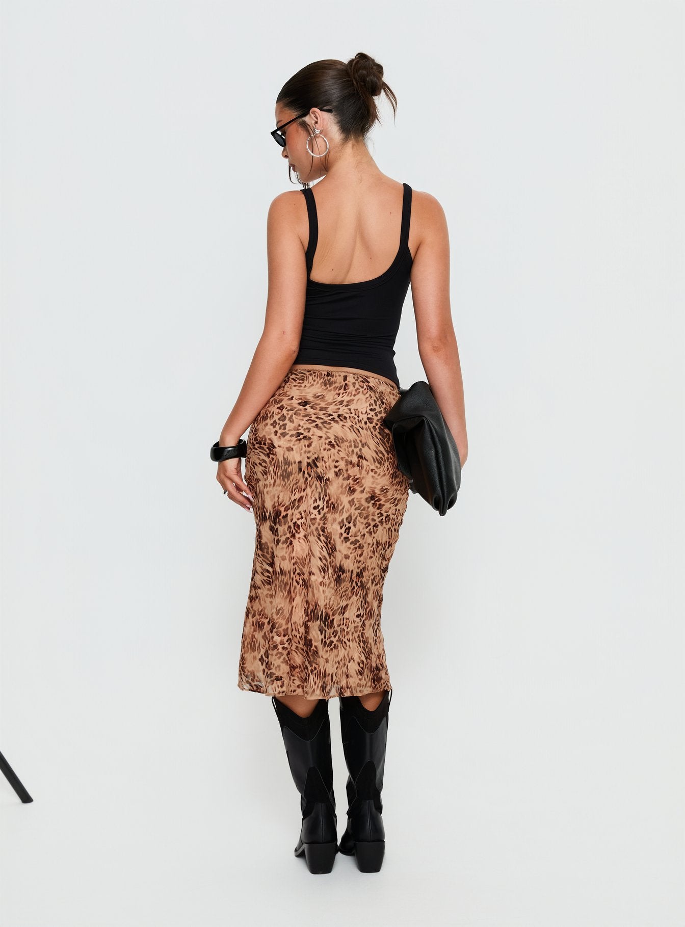 Sydni Midi Bias Cut Skirt Leopard - Image 4