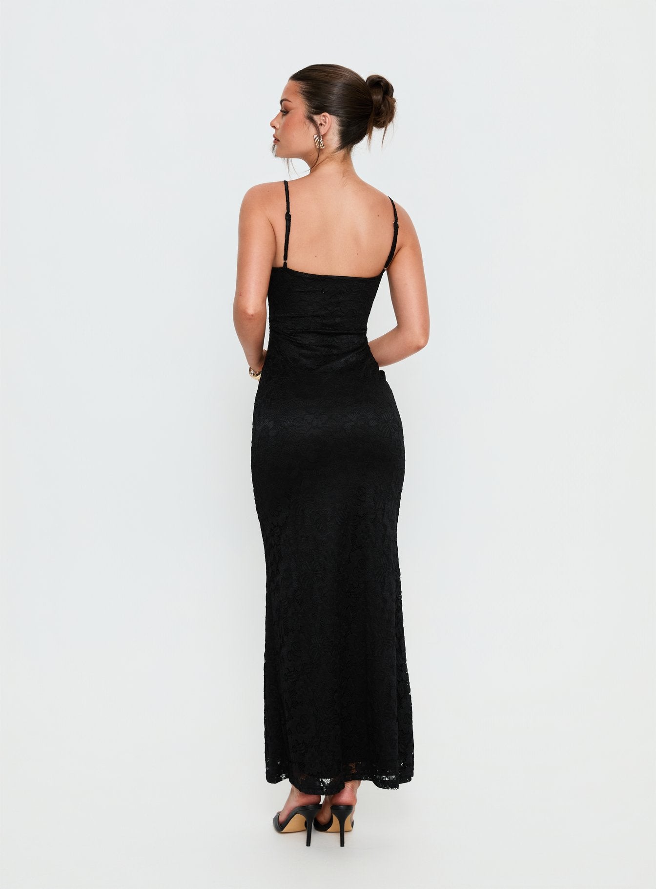 Alannis Lace Maxi Dress Black - Image 5