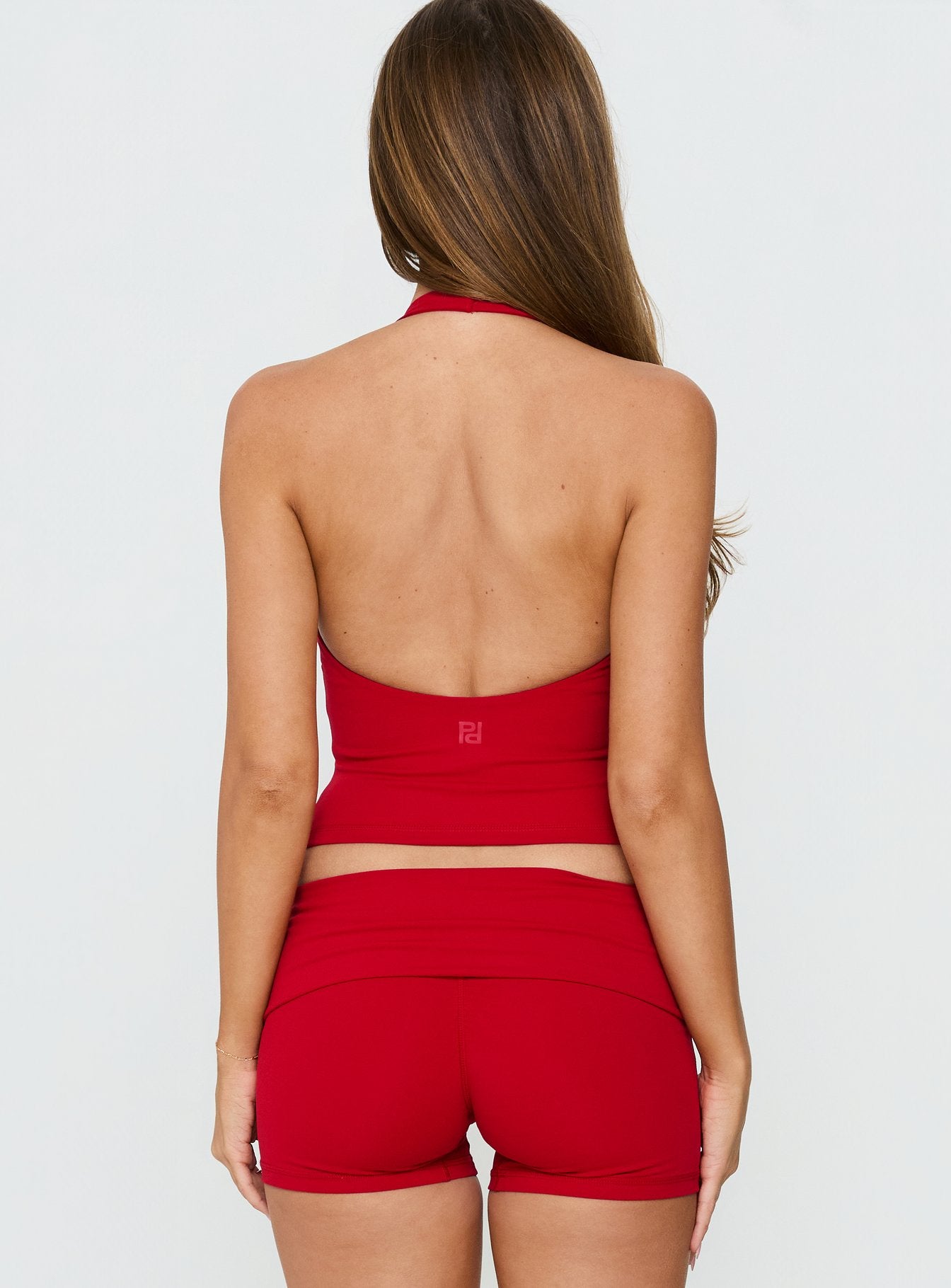 Habitual Active Longline Plunge Neck Tank Top Red - Image 5