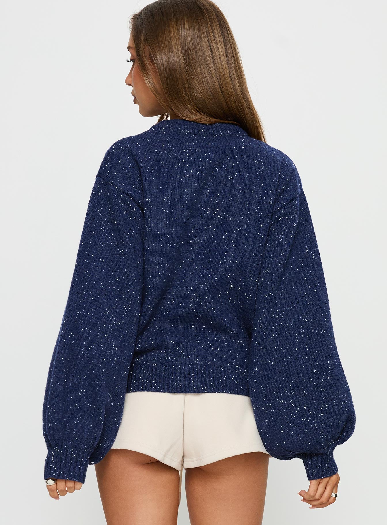 Dorah Boxy Cardigan Navy Blue - Image 5