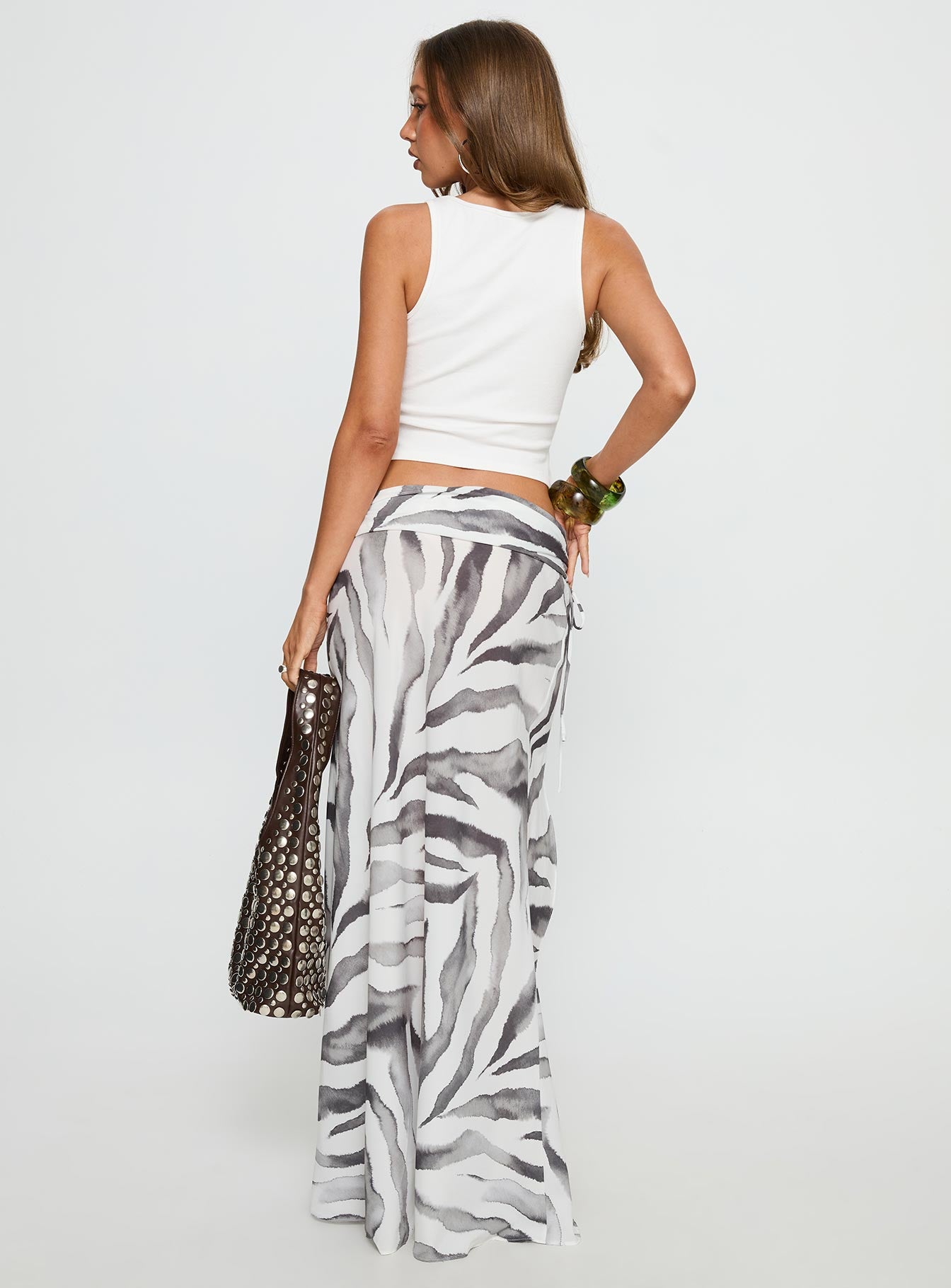 Kiden Split Maxi Skirt Zebra - Image 6