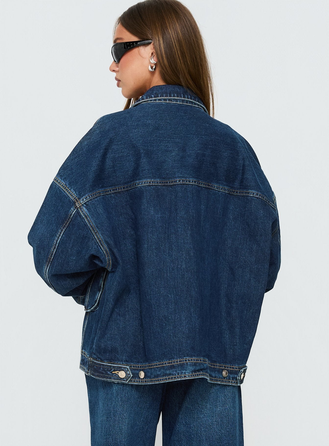 Kier Oversized Jacket Denim Dark Blue Wash - Image 5