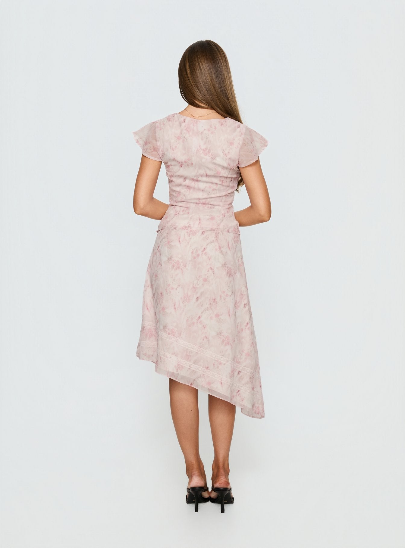 Avaline Asymmetrical Midi Skirt Pink - Image 5