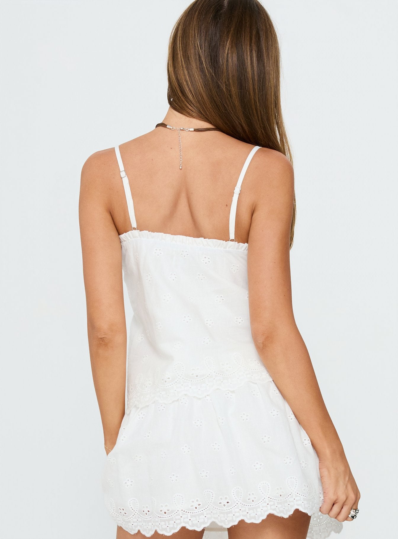Tiriah Embroidered Cami Top White - Image 5