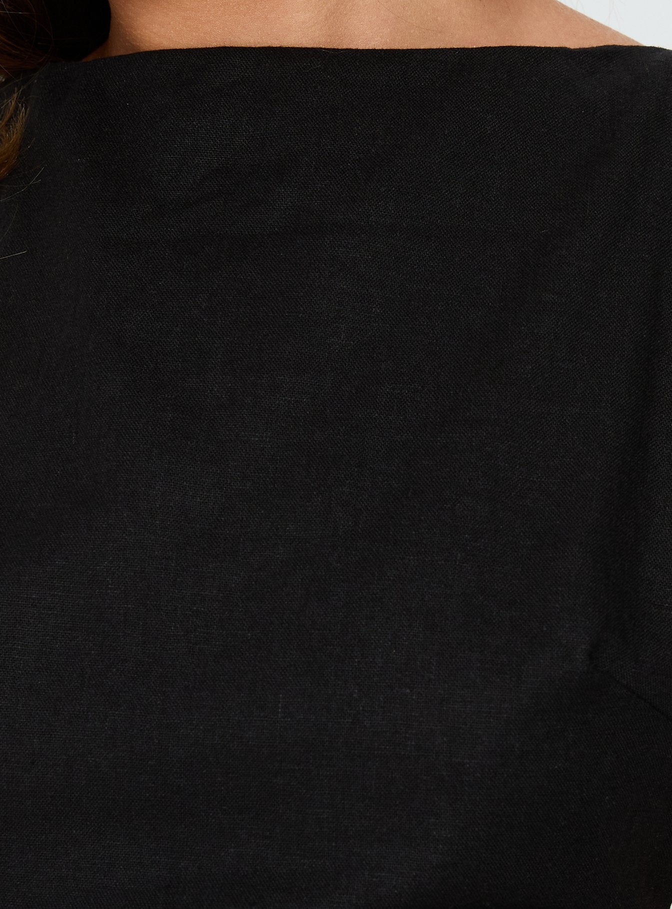 Veara Linen Low Back Tie Detail Playsuit Black - Image 5