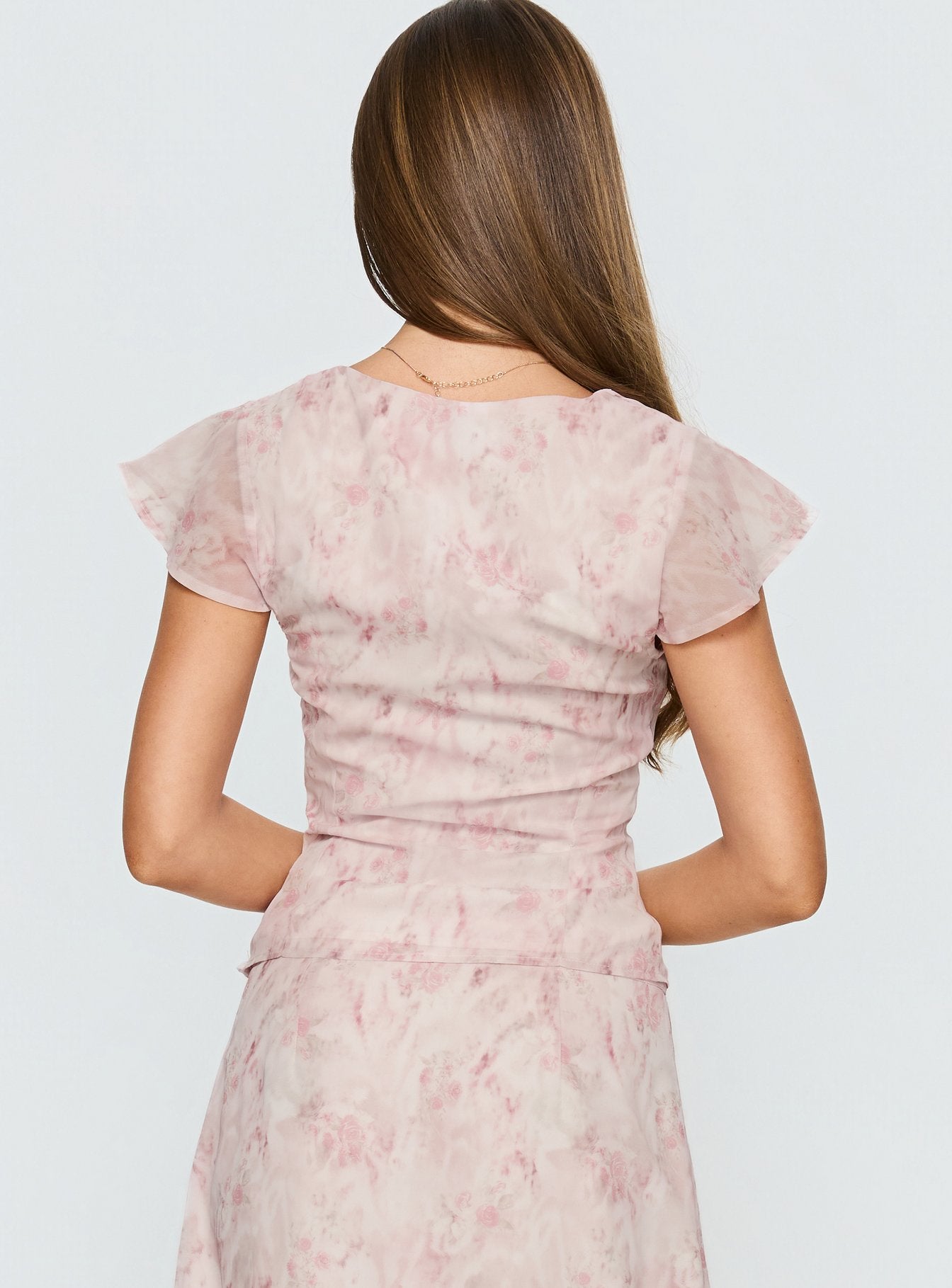 Avaline Lace Trim Blouse Top Pink - Image 5