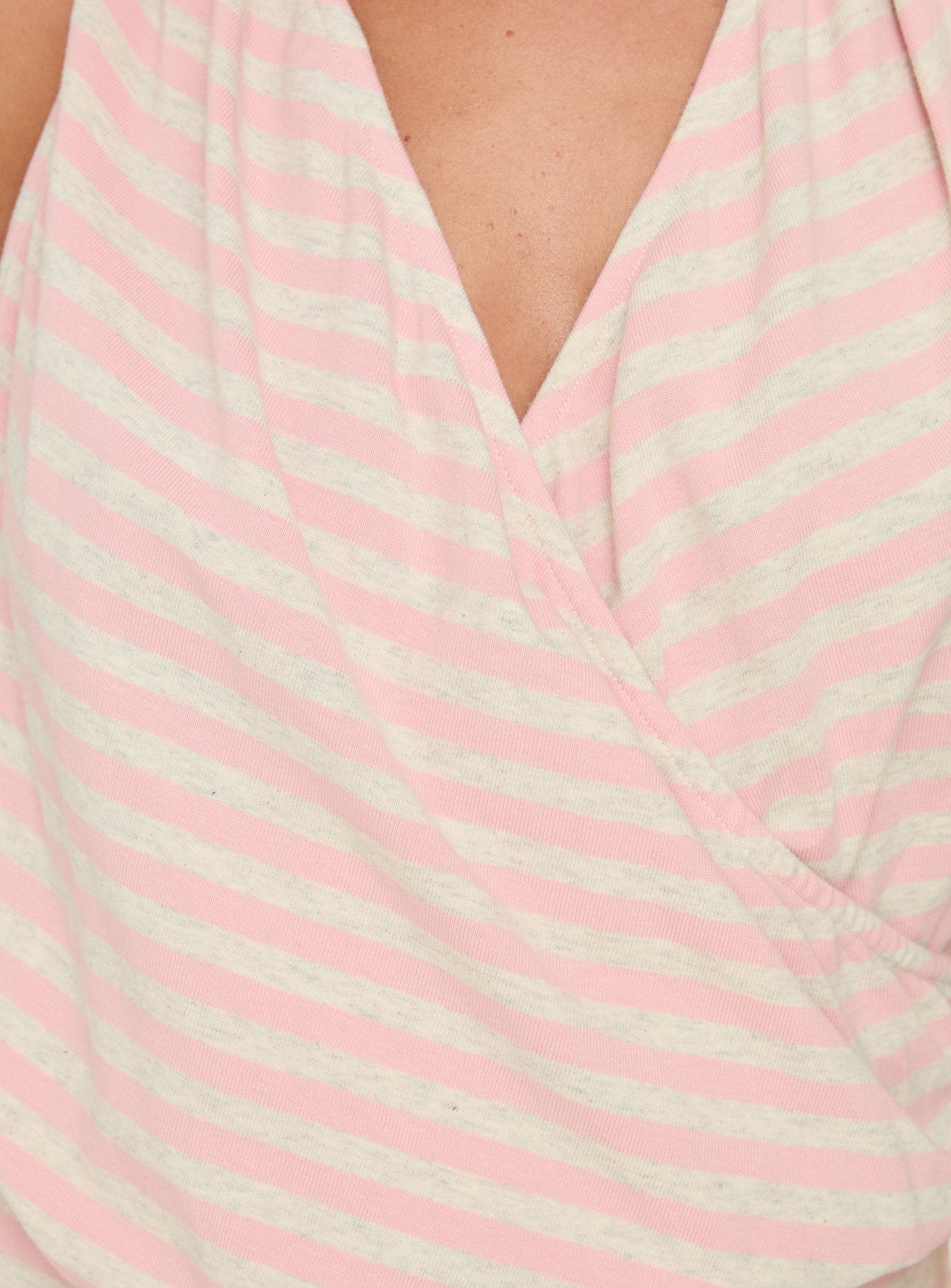 Joelie Halter Draped Mini Dress Pink / Grey Stripe - Image 5