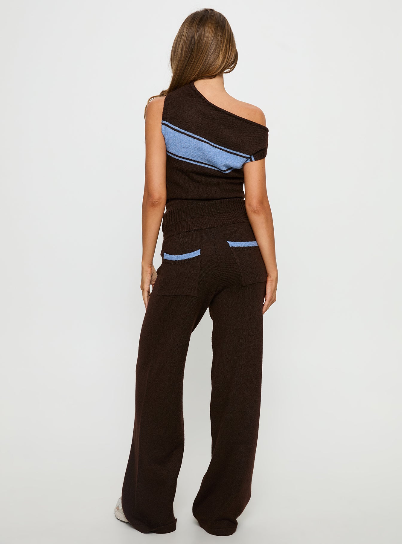 Bekki Wide Leg Knit Pant Brown - Image 5