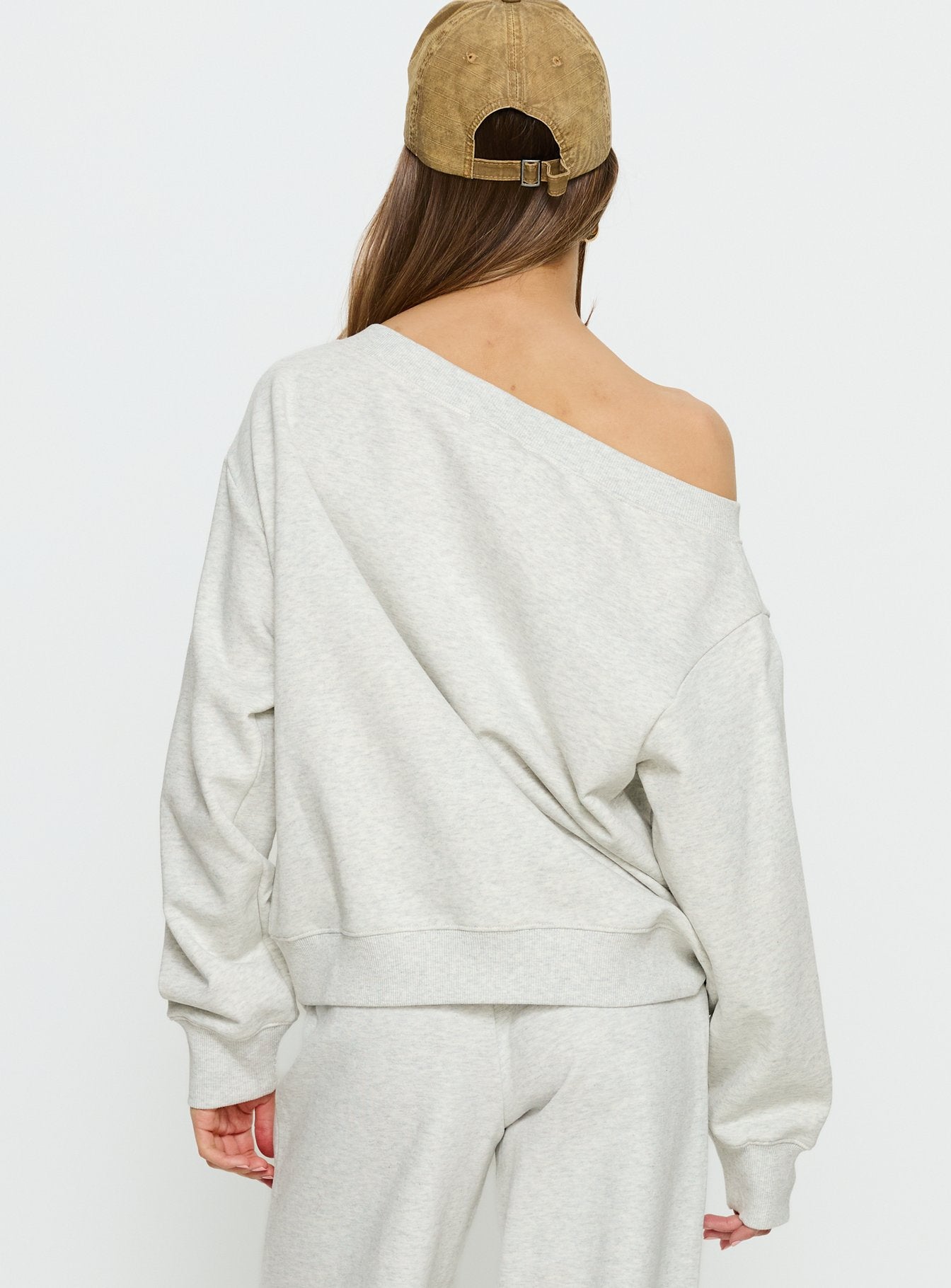 Wellness Off the Shoulder Jumper Grey Marle - Image 5