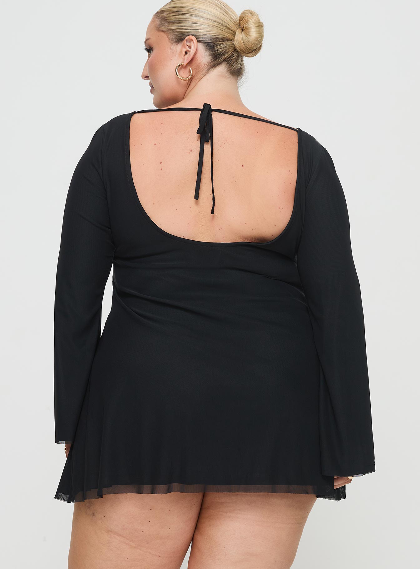Lukea Long Sleeve Mini Dress Black Curve - Image 4