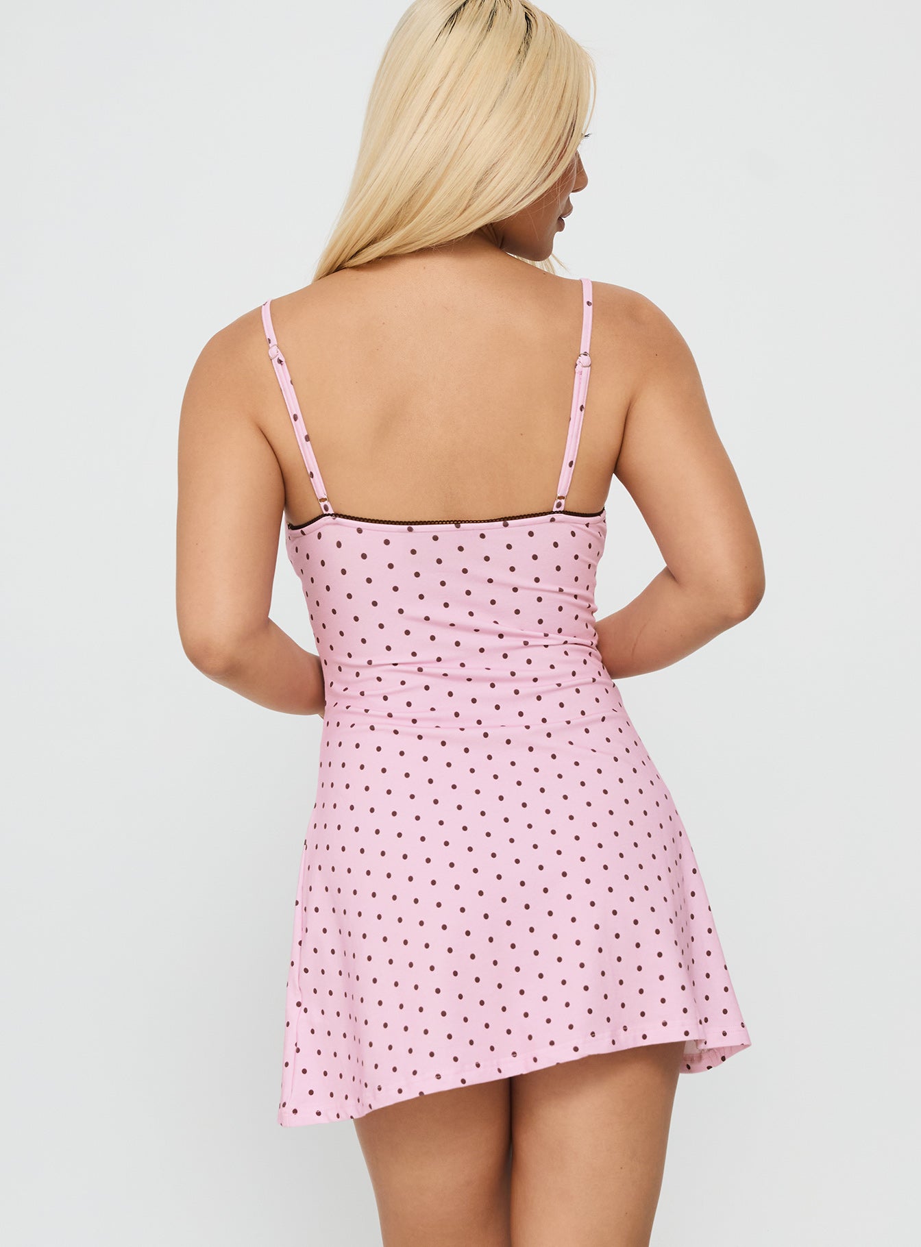 Sleep Schedule Sleep Mini Dress Pink Polka - Image 5