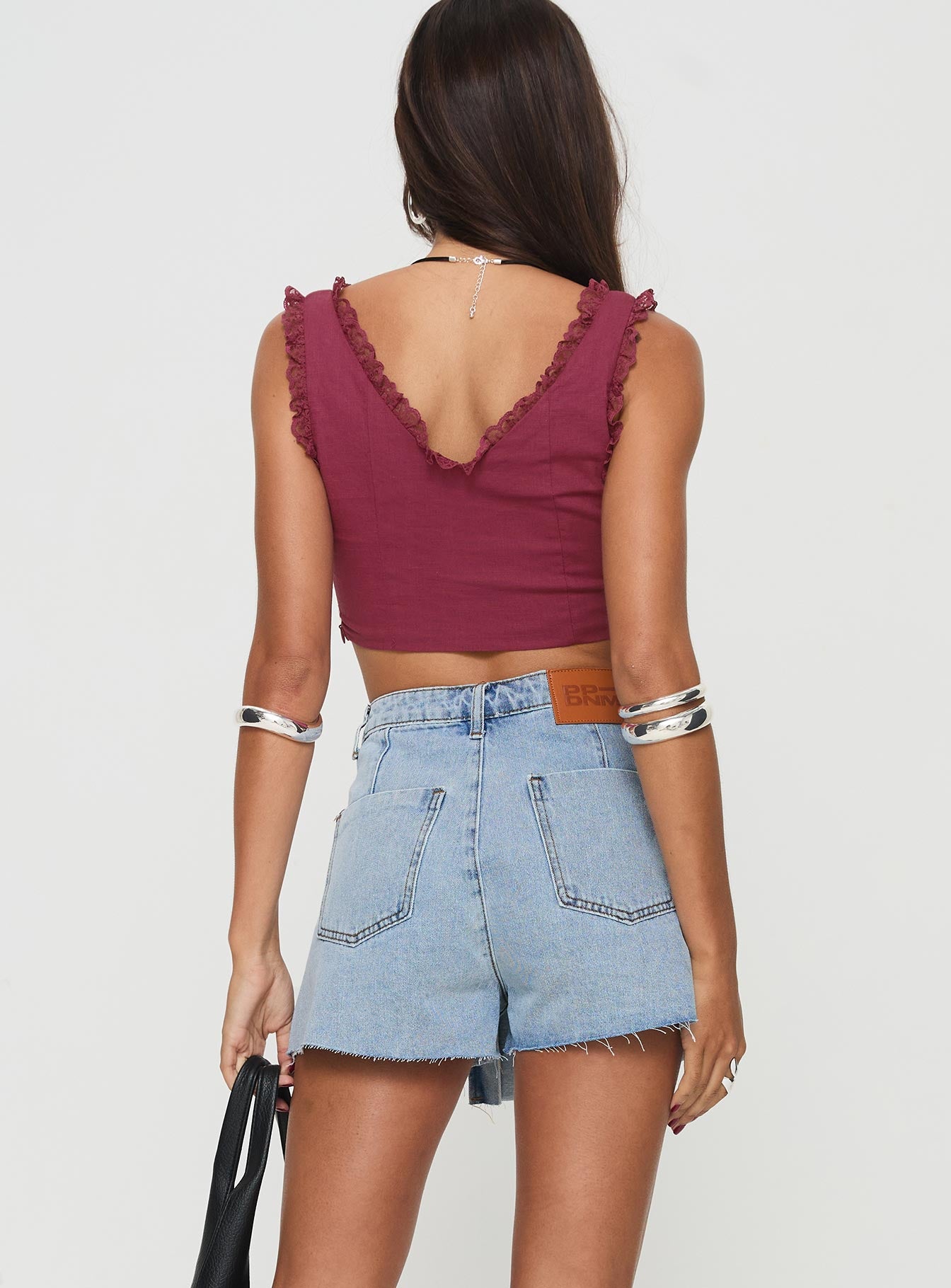 Josue Denim Wrap Skort Light Blue Wash - Image 6