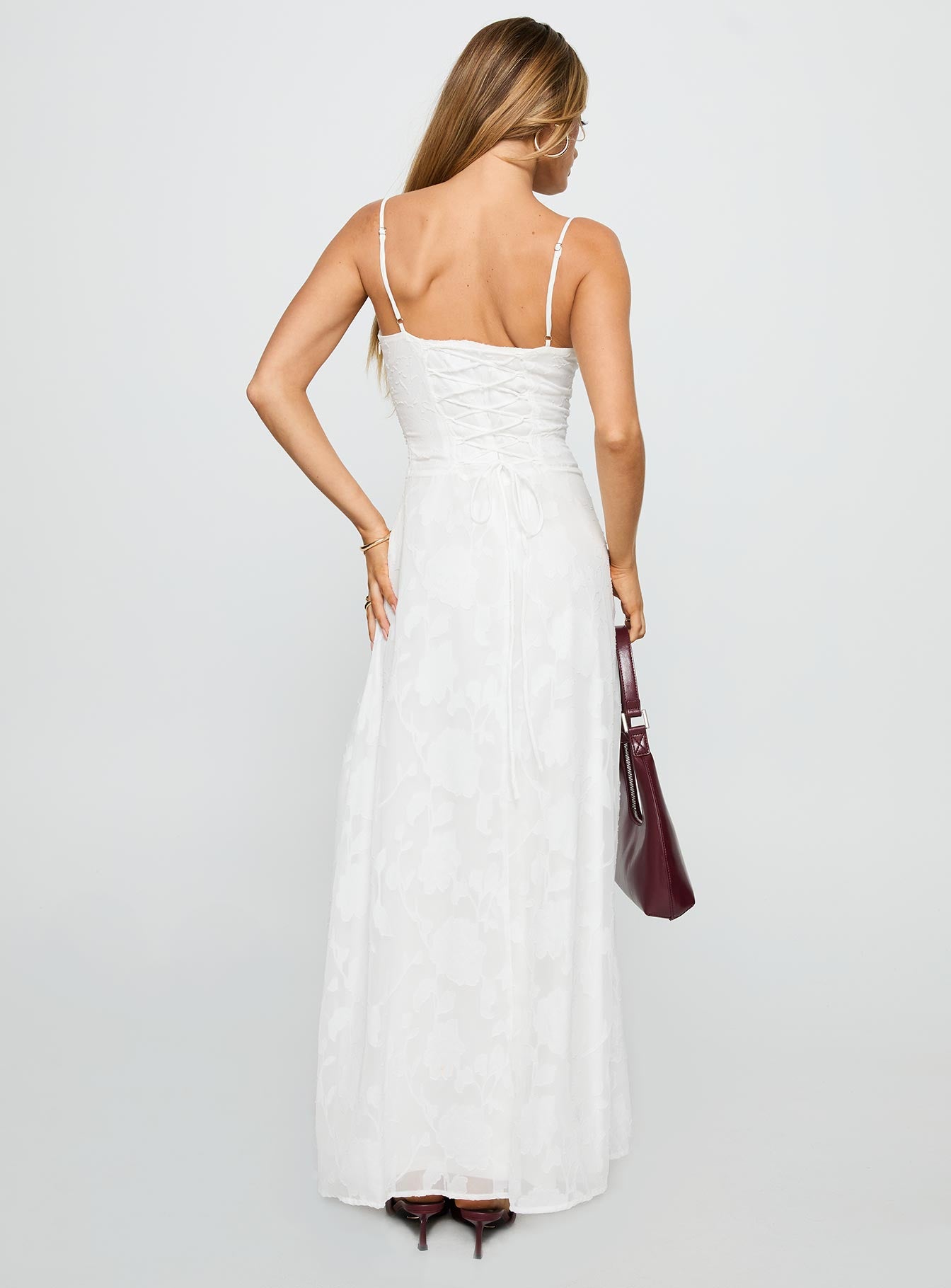 Members Only Maxi Dress White Burnout - Image 5