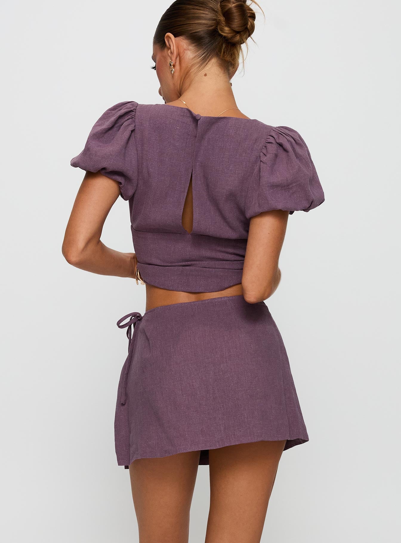 Gulliver Tie Side Mini Skort Mauve - Image 5