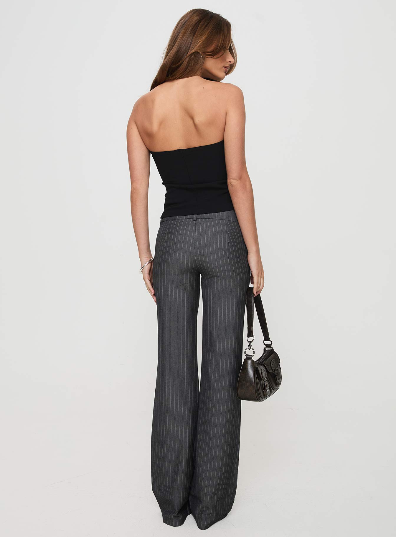 Kinkirk Flared Pants Grey Pinstripe - Image 5