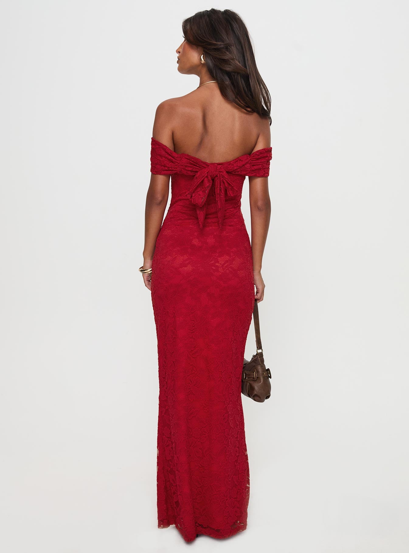 Allured Strapless Maxi Dress Burgundy - Image 5