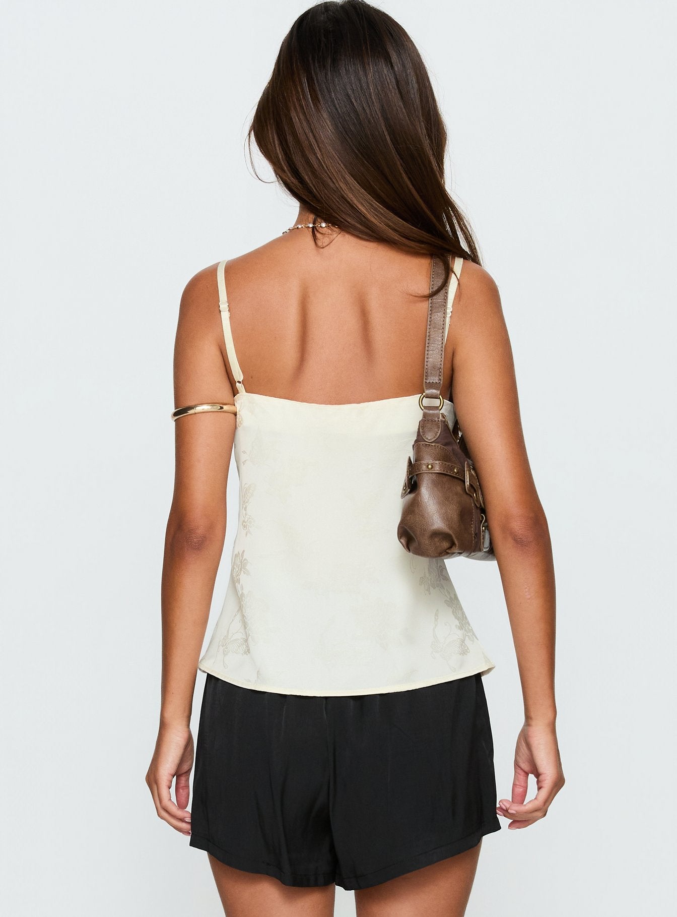 Had Me At Hello Lace Trim Floral Detail Top Cream - Image 5