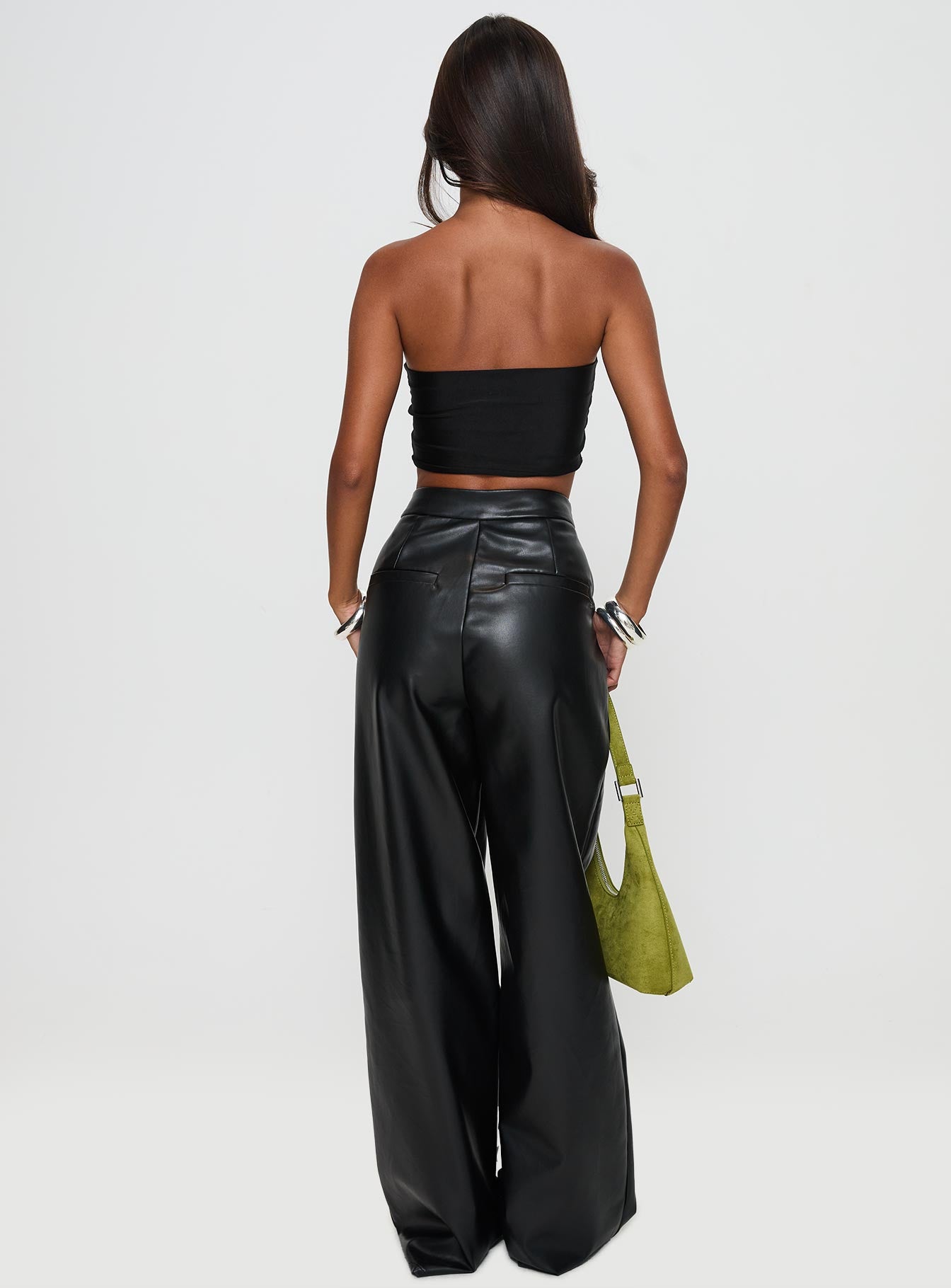 Tempted Faux Leather Pant Black - Image 5