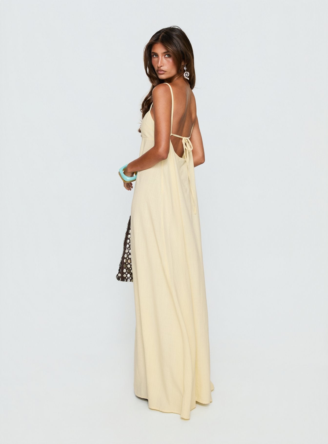 Solie Tie Back Maxi Dress Butter - Image 5
