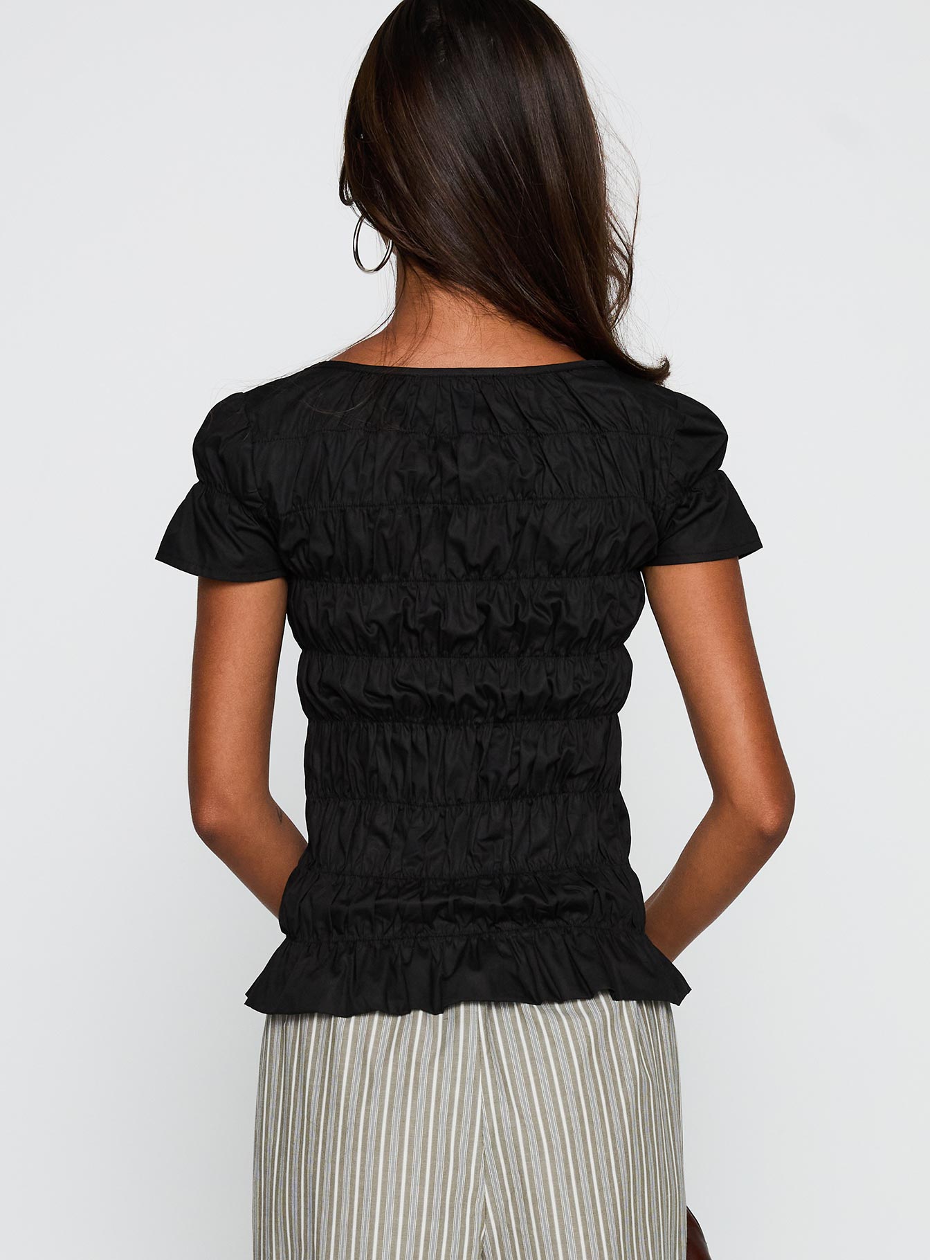 Spoiler Alert Ruched Top Black - Image 5