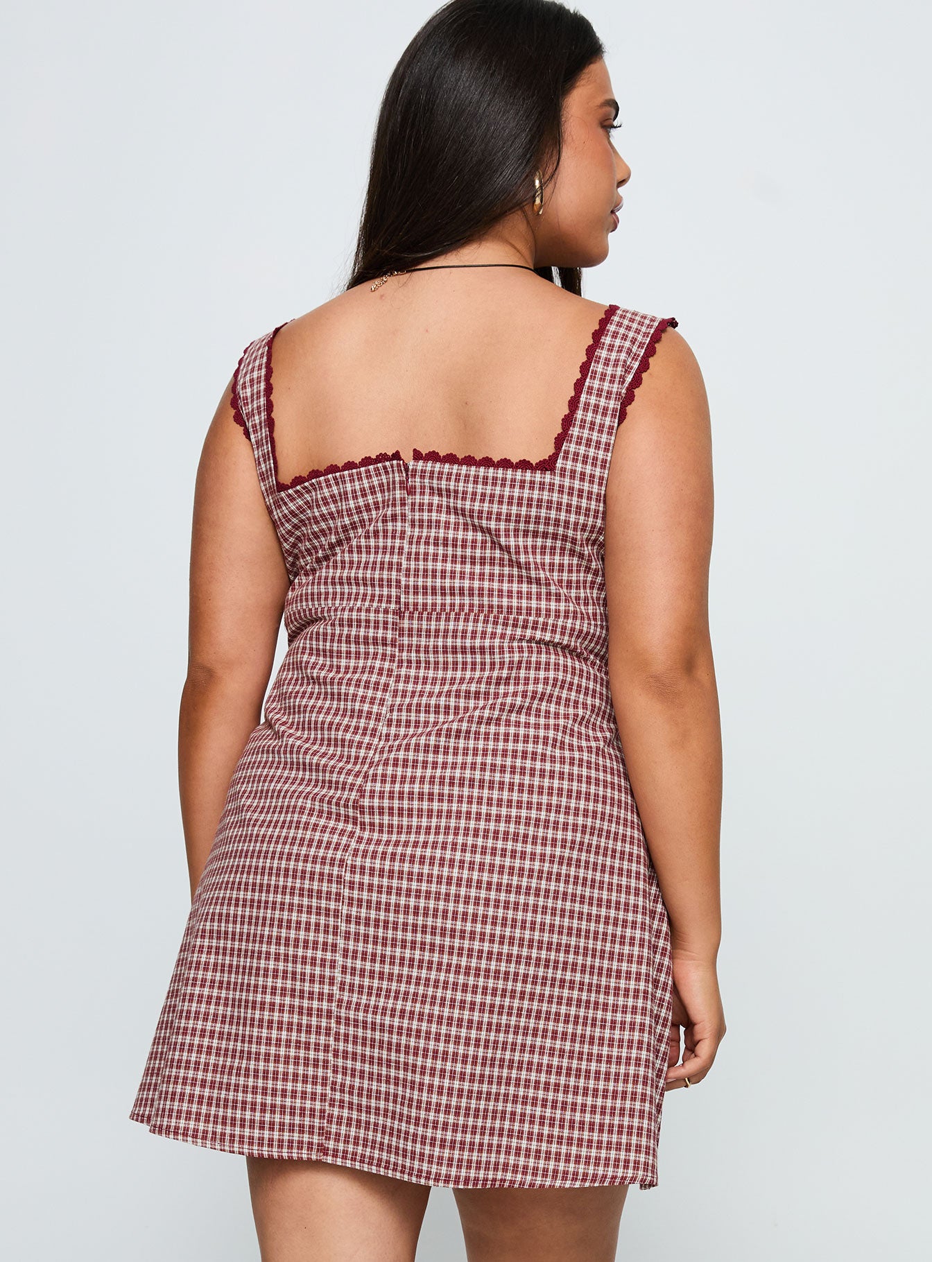 Dasha Mini Dress Red Check Curve - Image 5