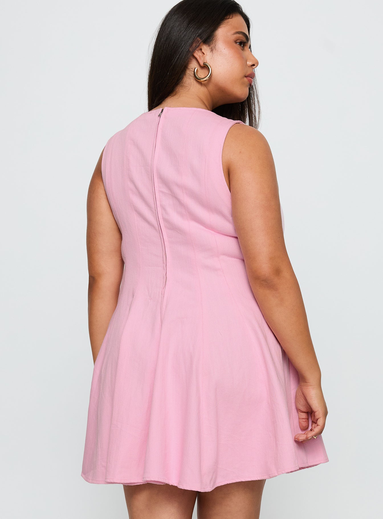 Precedence Keyhole Mini Dress Pink Curve - Image 4