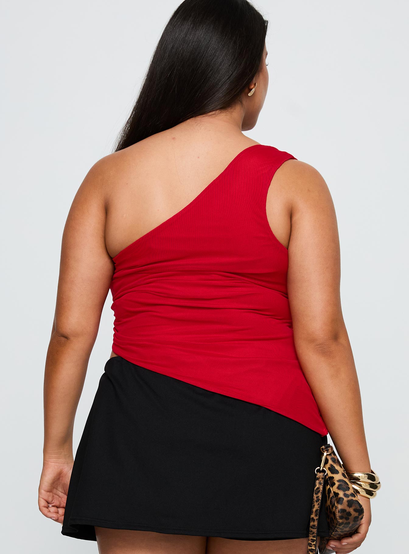 Machiatto One Shoulder Top Red Curve - Image 5