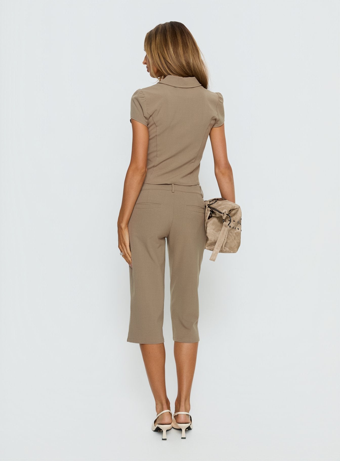 Tunian Capri Tailored Pants Taupe - Image 5