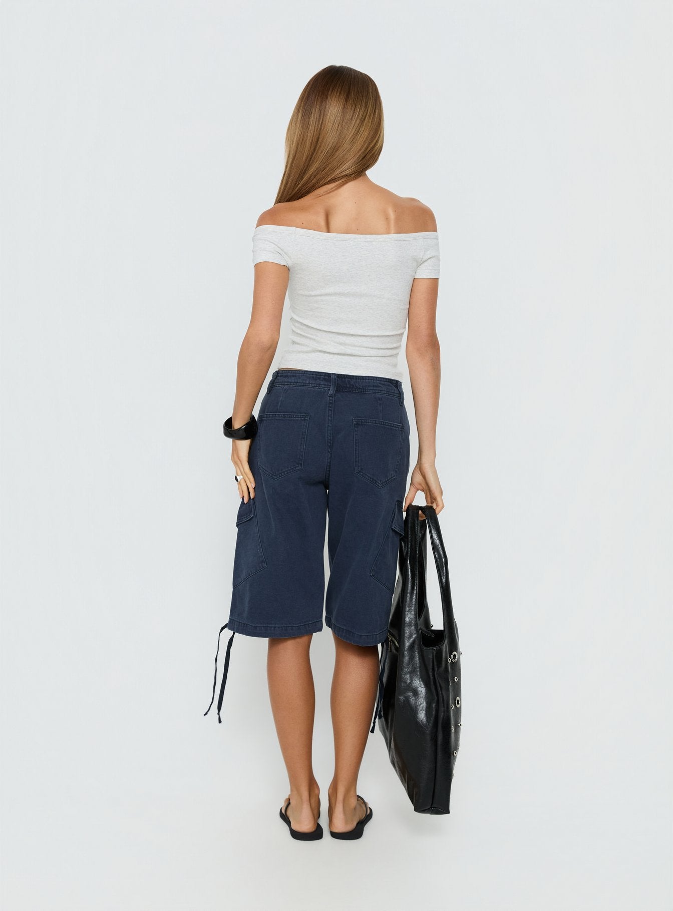 Apres Tie Waist Jorts Navy - Image 5