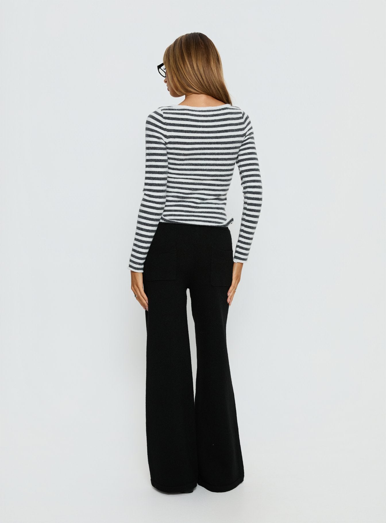 Bekki Wide Leg Knit Pant Black - Image 4