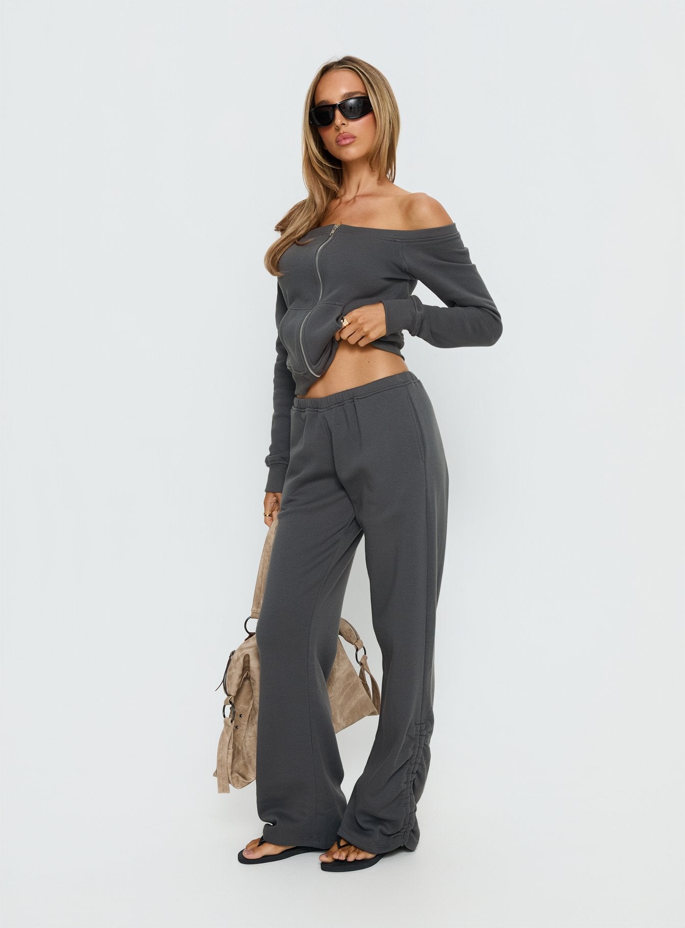 Rylan Low Rise Joggers Grey - Image 5